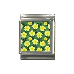 Bloom Flowering Yellow Blade Green Italian Charm (13mm) by Loisa77