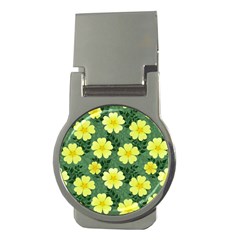 Bloom Flowering Yellow Blade Green Money Clips (round)  by Loisa77