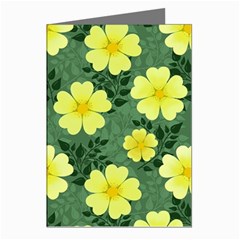 Bloom Flowering Yellow Blade Green Greeting Cards (pkg Of 8)