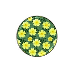 Bloom Flowering Yellow Blade Green Hat Clip Ball Marker by Loisa77