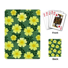 Bloom Flowering Yellow Blade Green Playing Cards Single Design (rectangle) by Loisa77