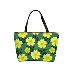 Bloom Flowering Yellow Blade Green Classic Shoulder Handbag by Loisa77