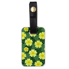 Bloom Flowering Yellow Blade Green Luggage Tag (one Side) by Loisa77