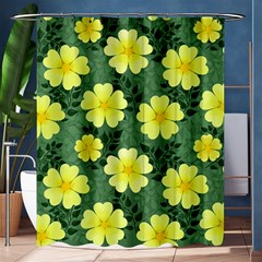 Bloom Flowering Yellow Blade Green Shower Curtain 60  X 72  (medium)  by Loisa77