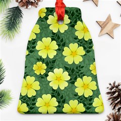 Bloom Flowering Yellow Blade Green Ornament (bell) by Loisa77