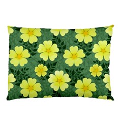 Bloom Flowering Yellow Blade Green Pillow Case (two Sides) by Loisa77