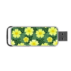 Bloom Flowering Yellow Blade Green Portable Usb Flash (two Sides) by Loisa77