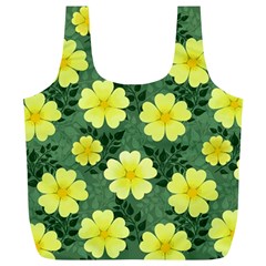 Bloom Flowering Yellow Blade Green Full Print Recycle Bag (xl) by Loisa77