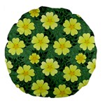 Bloom Flowering Yellow Blade Green Large 18  Premium Flano Round Cushions Front