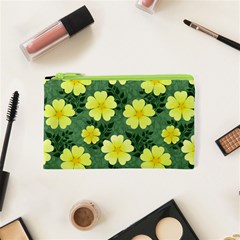 Bloom Flowering Yellow Blade Green Cosmetic Bag (xs) by Loisa77