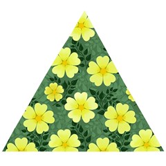 Bloom Flowering Yellow Blade Green Wooden Puzzle Triangle by Loisa77