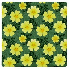 Bloom Flowering Yellow Blade Green Uv Print Square Tile Coaster  by Loisa77