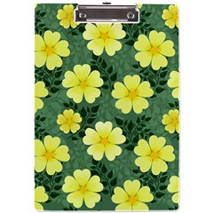 Bloom Flowering Yellow Blade Green A4 Acrylic Clipboard by Loisa77