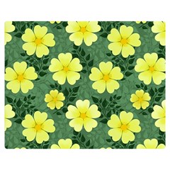 Bloom Flowering Yellow Blade Green Premium Plush Fleece Blanket (medium) by Loisa77