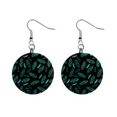 Leaves Pattern Abstract Blade Mini Button Earrings by Loisa77