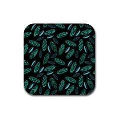 Leaves Pattern Abstract Blade Rubber Square Coaster (4 Pack) by Loisa77