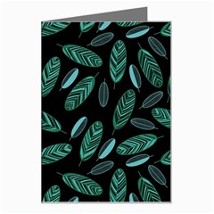 Leaves Pattern Abstract Blade Greeting Card by Loisa77