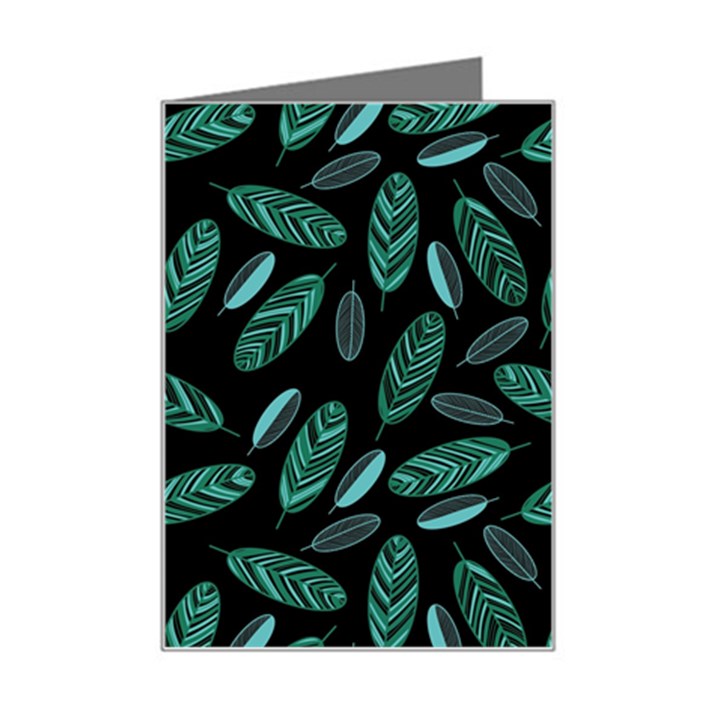 Leaves Pattern Abstract Blade Mini Greeting Card