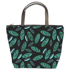 Leaves Pattern Abstract Blade Bucket Bag by Loisa77