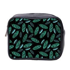 Leaves Pattern Abstract Blade Mini Toiletries Bag (two Sides) by Loisa77