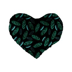 Leaves Pattern Abstract Blade Standard 16  Premium Heart Shape Cushions by Loisa77