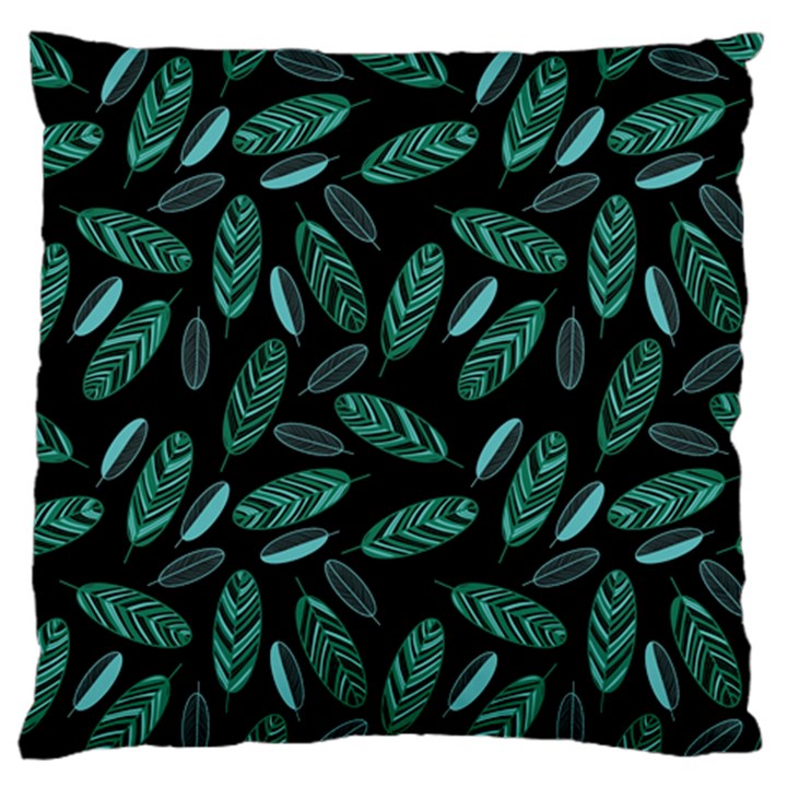 Leaves Pattern Abstract Blade Large Premium Plush Fleece Cushion Case (Two Sides)