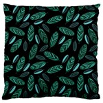 Leaves Pattern Abstract Blade Large Premium Plush Fleece Cushion Case (Two Sides) Back