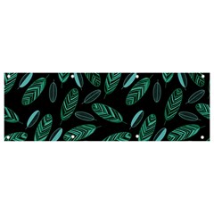 Leaves Pattern Abstract Blade Banner And Sign 9  X 3  by Loisa77