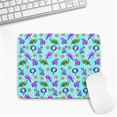 Sea Ocean Sealife Turtle Jellyfish Small Mousepad by Loisa77