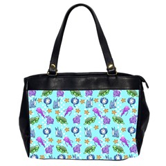 Sea Ocean Sealife Turtle Jellyfish Oversize Office Handbag (2 Sides) by Loisa77