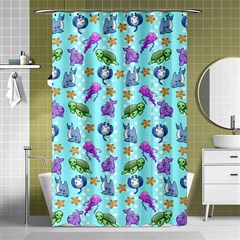 Sea Ocean Sealife Turtle Jellyfish Shower Curtain 48  X 72  (small)  by Loisa77