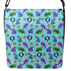 Sea Ocean Sealife Turtle Jellyfish Flap Closure Messenger Bag (s) by Loisa77