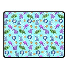 Sea Ocean Sealife Turtle Jellyfish Two Sides Fleece Blanket (small) by Loisa77