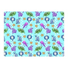 Sea Ocean Sealife Turtle Jellyfish Two Sides Premium Plush Fleece Blanket (mini) by Loisa77