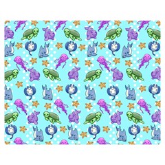 Sea Ocean Sealife Turtle Jellyfish Two Sides Premium Plush Fleece Blanket (teen Size) by Loisa77