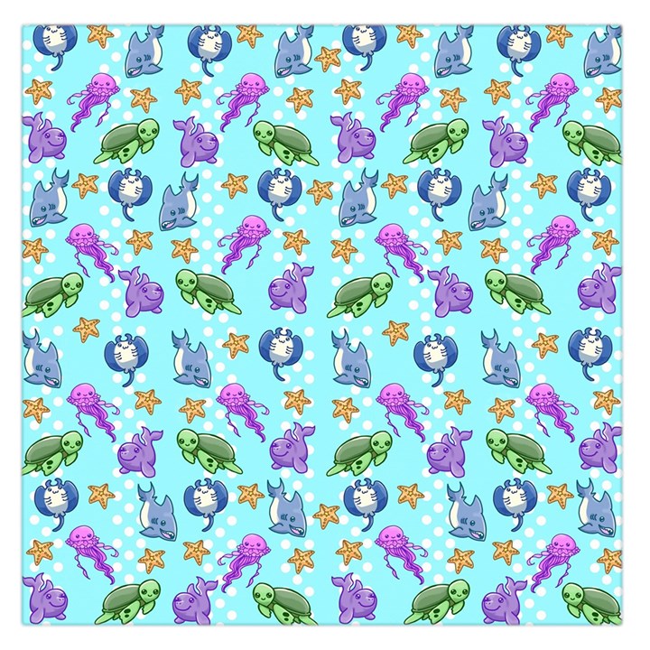 Sea Ocean Sealife Turtle Jellyfish Square Satin Scarf (36  x 36 )