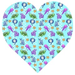 Sea Ocean Sealife Turtle Jellyfish Wooden Puzzle Heart by Loisa77