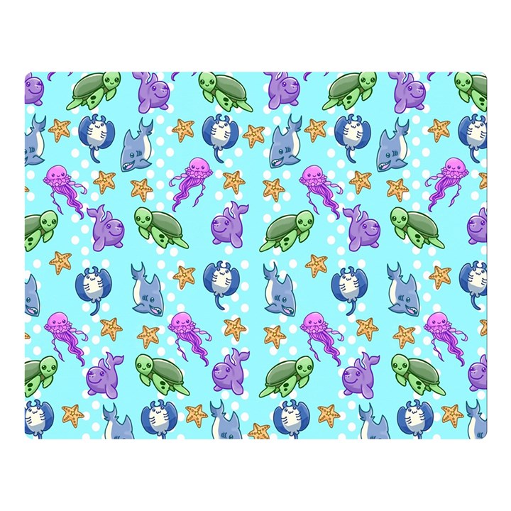 Sea Ocean Sealife Turtle Jellyfish Premium Plush Fleece Blanket (Large)