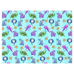 Sea Ocean Sealife Turtle Jellyfish Two Sides Premium Plush Fleece Blanket (baby Size) by Loisa77