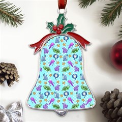 Sea Ocean Sealife Turtle Jellyfish Metal Holly Leaf Bell Ornament