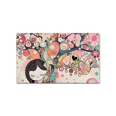 Whimsical Colorful Young Girl Sticker Rectangular (10 Pack) by Loisa77