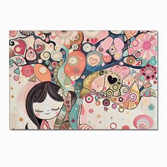 Whimsical Colorful Young Girl Postcard 4 x 6  (pkg Of 10) by Loisa77