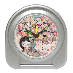 Whimsical Colorful Young Girl Travel Alarm Clock by Loisa77