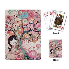 Whimsical Colorful Young Girl Playing Cards Single Design (rectangle)