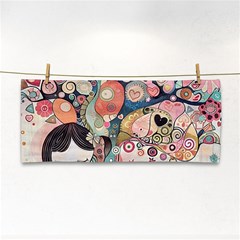 Whimsical Colorful Young Girl Hand Towel by Loisa77