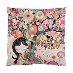 Whimsical Colorful Young Girl Standard Cushion Case (two Sides) by Loisa77