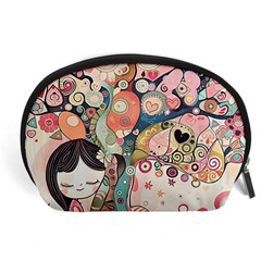 Whimsical Colorful Young Girl Accessory Pouch (large) by Loisa77