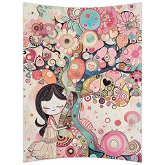 Whimsical Colorful Young Girl Back Support Cushion by Loisa77