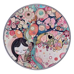 Whimsical Colorful Young Girl Wireless Fast Charger(white) by Loisa77