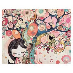 Whimsical Colorful Young Girl Premium Plush Fleece Blanket (medium) by Loisa77